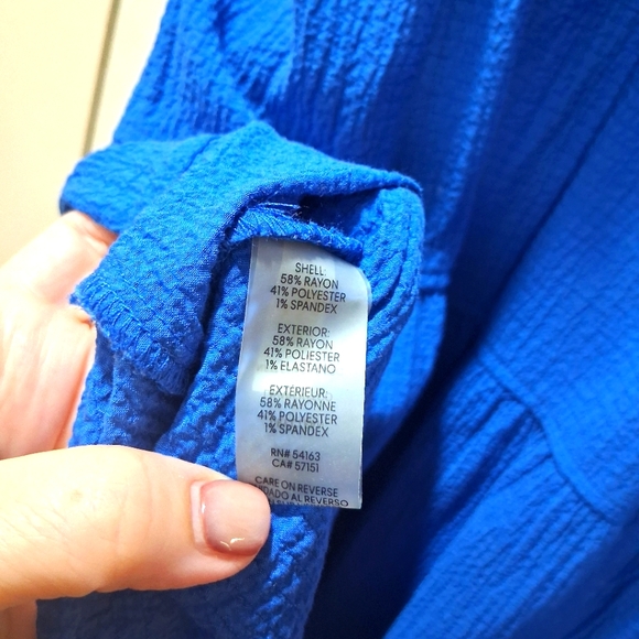 Calvin Klein Blue Flutter Sleeve Dress - Picture 4 of 7